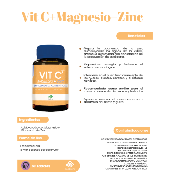 Vitamina C+Zinc 60 tabletas